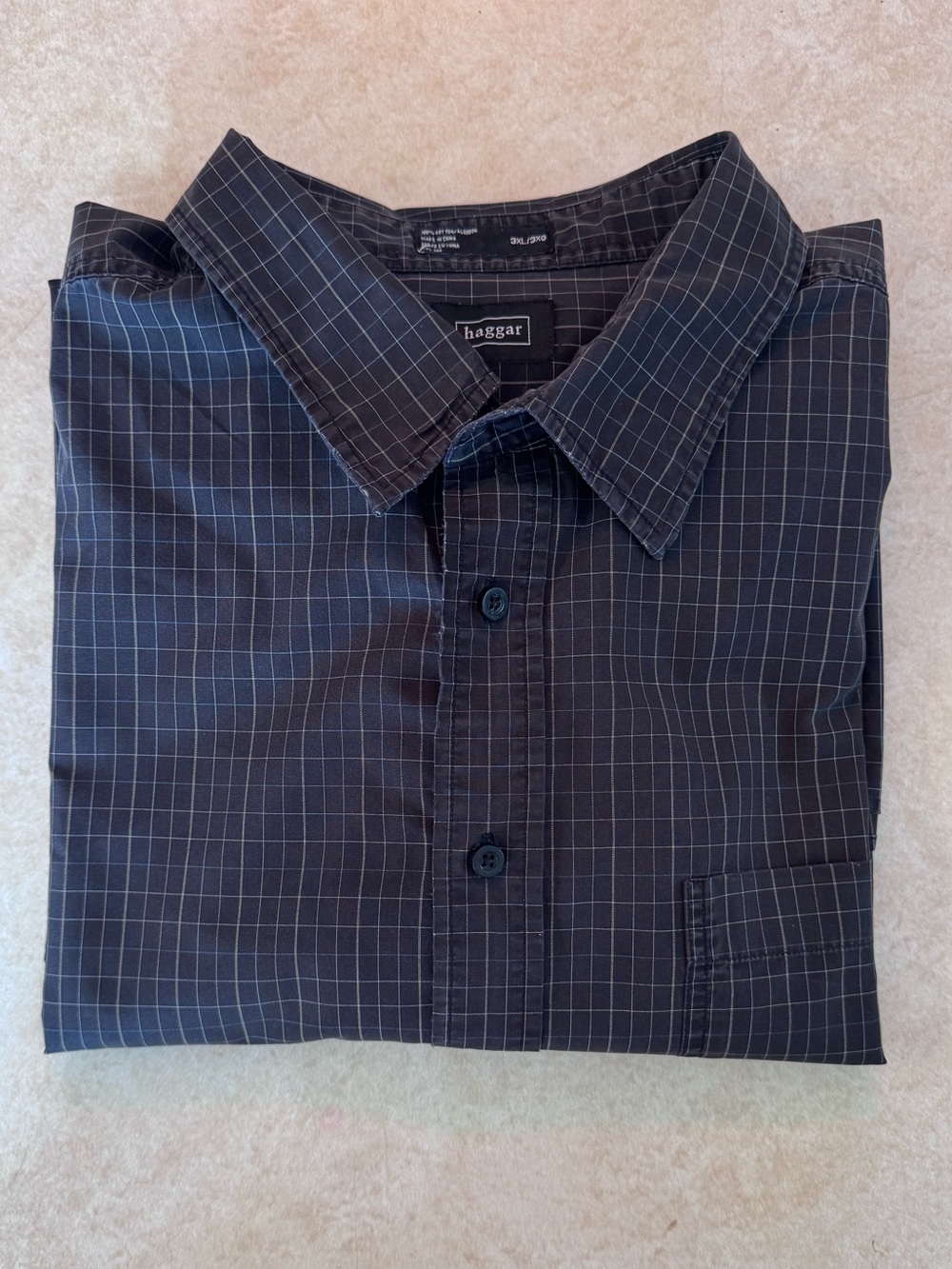 Big & Tall Men’s 3XL…
Haggar Black Windowpane Button-up Casual Shirt